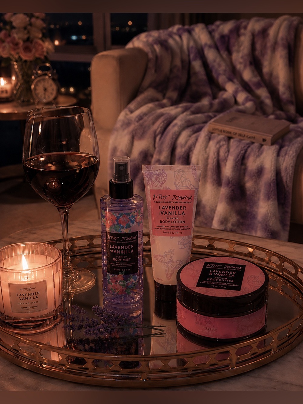 Betsey Johnson Lavender Vanilla Body Care Set  3 Piece Set